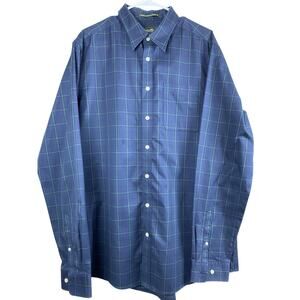 Men’s LL Bean Classic Oxford Wrinkle Resistant Sz XL Tall Blue Green Plaid